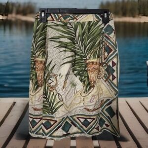 EUC Y2K  Sharon Young Sportswear‎ Skirt Womens 4 Midi Jungle Print Safari USA